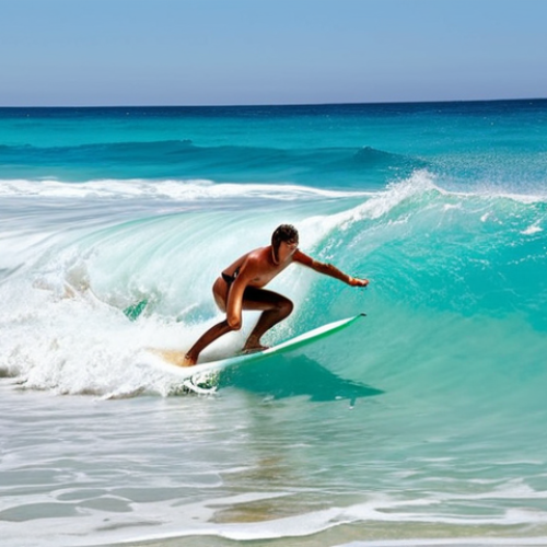 Home 11 **Gold Coast, Australia:** A surfer riding a wave at Kirra Beach, clear turquoise water, white sand, sunny day.