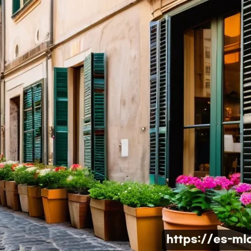 로마의 휴일 영화 속 명소 - A charming narrow street in the historic center of Rome during golden hour, lined with ancient stone...